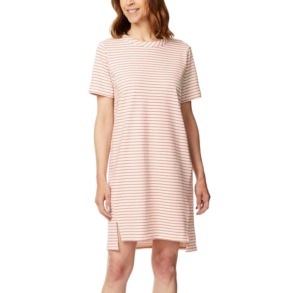 NWT Buffalo Women's Striped Soft Cotton Blend Jersey T-shirt Mini Dress